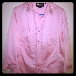 Christine Alexander button down with RHINESTONES!!